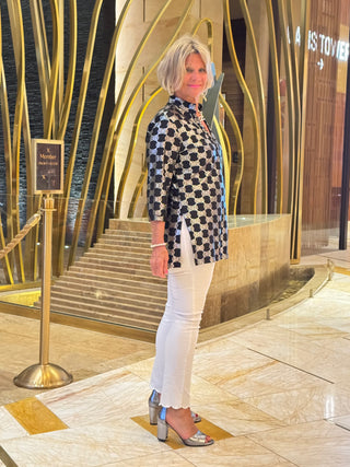 LULU-B BLACK AND SILVER TUNIC