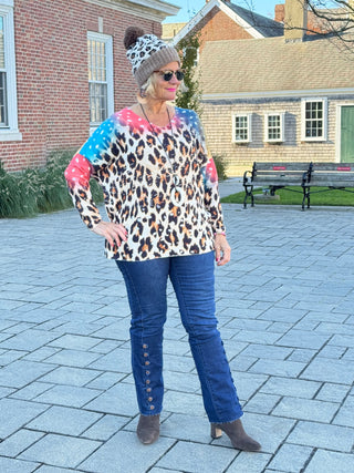 POLB Italian Cozy Leopard Sweater One Size Cathys Place