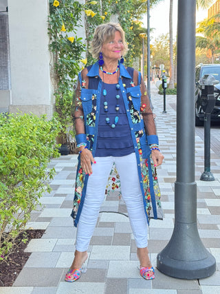 AFTERNOON NAVY LACE JACKET