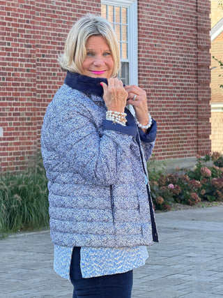 LULU-B AUBREY NAVY FAUX FUR JACKET