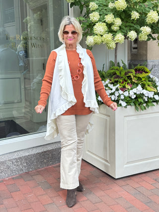 Cream ruffle Vest