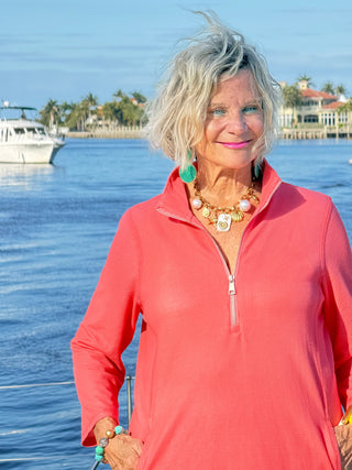 Lulu-b half zipper Salmon scuba dress LULU-B