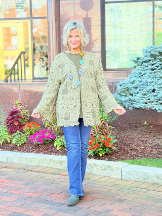 OLIVE CROCHET CARDIGAN Cathys Place