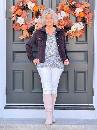 LULU B CHOCLATE VELOUR JACKET LULU-B
