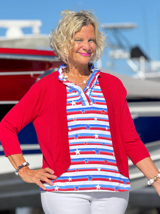 LULU B STARS STARS SLEEVELESS RUFFLE TOP LULU b