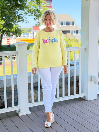 BEACH CLUB YELLOW ADIRONDACK SWEATER LULU-B