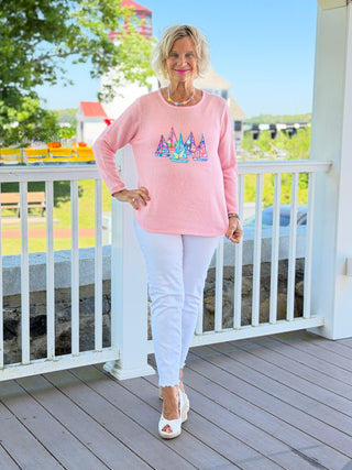 BEACH CLUB YELLOW SAILBOAT SWEATER LULU-B