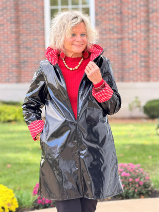 BLACK RED POKA DOT RAINCOAT Cathys Place