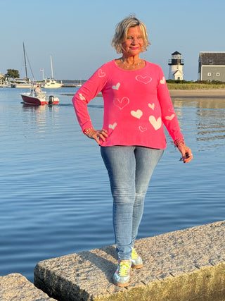 HOT PINK HEART SWEATER