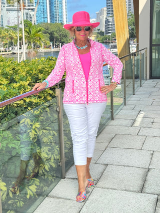 LULU B TROPIC PETALS FULL ZIPPER JACKET