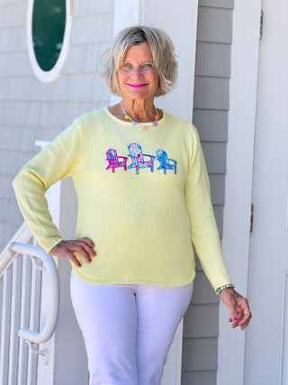 BEACH CLUB YELLOW ADIRONDACK SWEATER LULU-B