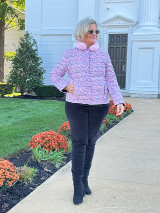 LULU-B PINK AUBREY FAUX FUR JACKET