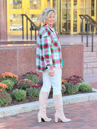 St. Patrick’s Day Green Plaid Cozy Shirt Jacket Shacket Lovesoft