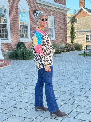 POLB Italian Cozy Leopard Sweater One Size Cathys Place
