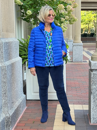 LULLU-B COBALT FAUX FUR PUFFER