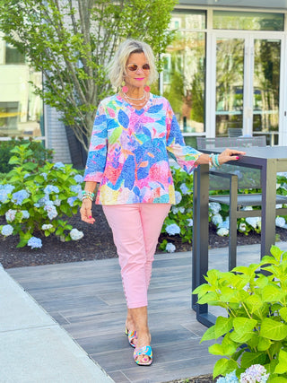 EMBELLISHED Siesta Pink RHINESTONE CAPRI LULU-B