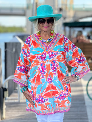 KEY WEST MANGO TROPICS BEACH COVER -UP