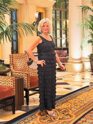 MIAMI NIGHTS  BLACK BLACK CHA CHA DRESS LULU-B