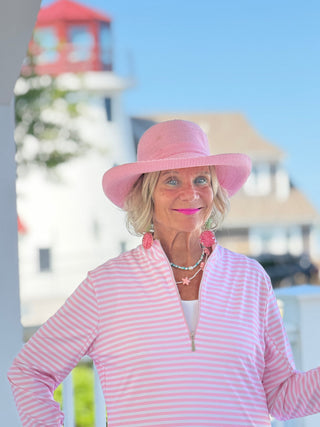 DOCKSIDE PRETTY PINK PINK HALF ZIPPER LULU-B