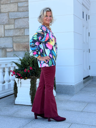 Ethyl The Razzle V Sweater - Eclectric  PINK ETHYL JEANS