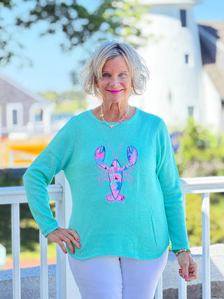 BEACH CLUB SEAFOAM LOBSTER SWEATER Cathys Place