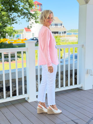 BEACH CLUB PINK ANCHOR SWEATER LULU-B