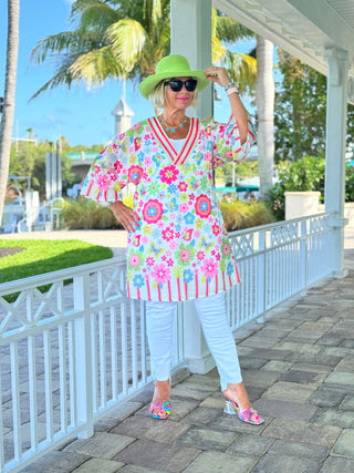 KEY WEST FLORAL BEACH COVER UP