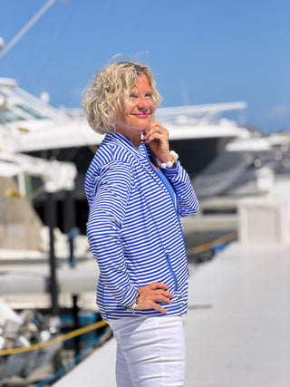 NAUTICAL BLU STRIPED JACKET LULU-B