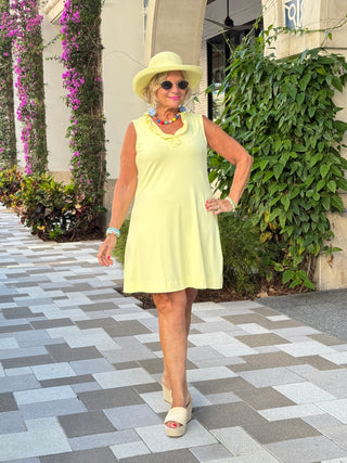 LULU-B SOLID SUNSHINE RUFFLE DRESS