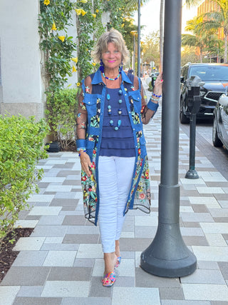 AFTERNOON NAVY LACE JACKET