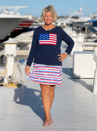 LULU-B NAVY FLAG SWEATER LULU-B