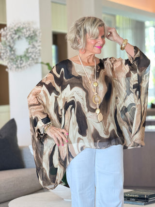 TRAVELING  STYLE SILK TOP Cathys Place