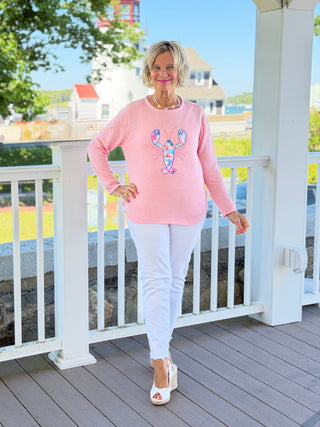 BEACH CLUB PINK LOBSTER SWEATER LULU-B