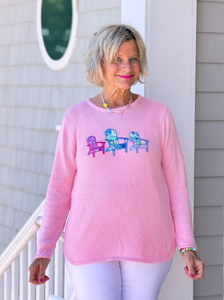 BEACH CLUB PINK ADIRONDACK SWEATER LULU-B