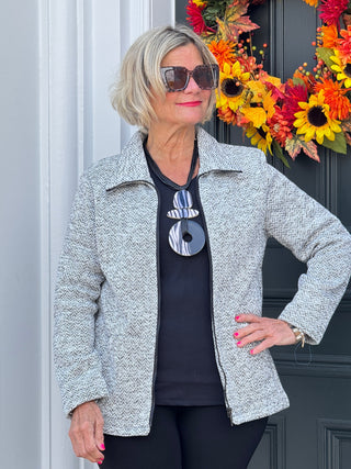 STYLING TWEED FULL ZIPPER JACKET Cathys Place