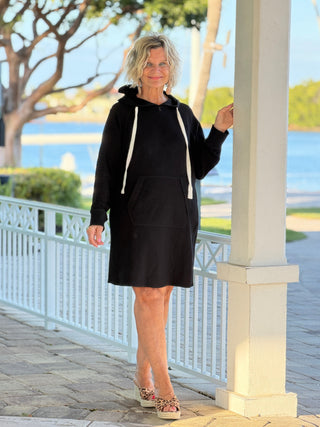 Lulu-b kangaroo pocket black scuba dress LULU-B