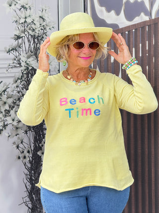 LULU-B YELLOW BEACH TIME SWEATER