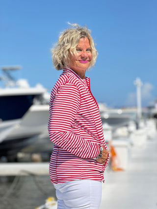 NAUTICAL RED STRIPE JACKET LULU b
