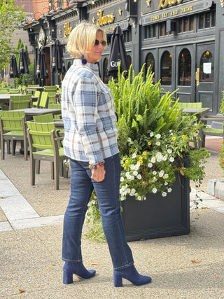 Cozy Plaid Full zipper jacket