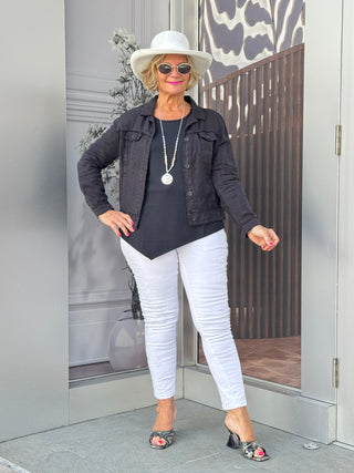 KEY WEST BLACK LINEN JACKET
