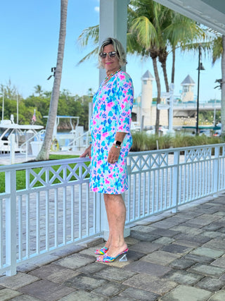 PINK PETALS SLEEVE DRESS