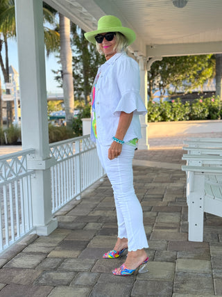 ETHYL WHITE SCALLOP JEANS