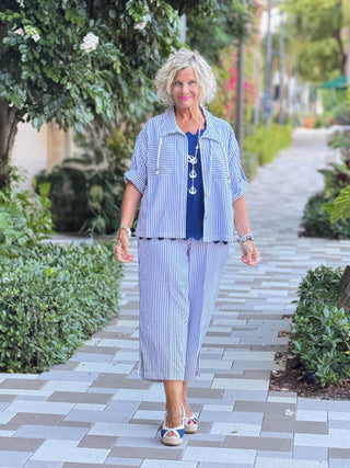 FRENCH RIVIERA NAVY SEERSUCKER JACKET Cathys Place