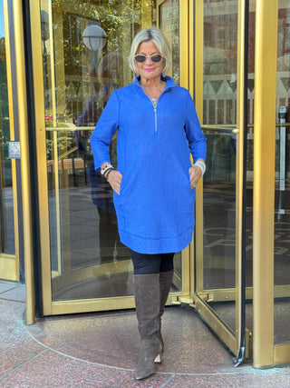 Lullu b half zipper Blu scuba dress