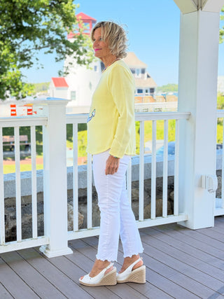 BEACH CLUB YELLOW CAPE COD ANCH0OR SWEATER LULU-B