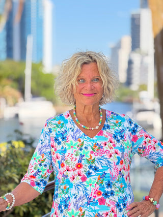 LULU B PARADISE GARDEN ELBOW DRESS LULU b