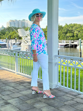 PINK PETALS ASYMMETRICAL TOP