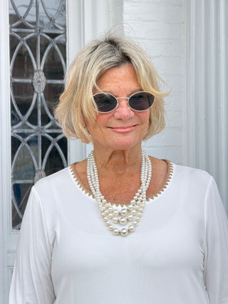 Women's Contrast Embroidered Solid Knit Top Cathys Place