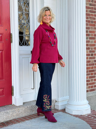Women's Embroidered Pull On Ankle Jeans Cathys Place