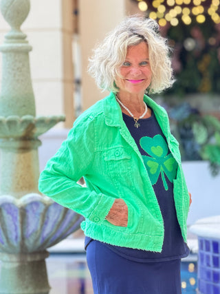 NAVY SHAMROCK SWEATER LULU-B